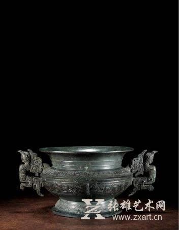 西周晚期·青铜凤鸟耳尊 西周晚期·青铜凤鸟耳尊