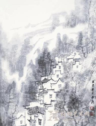 牛惠民 篁岭烟岚 53x39cm