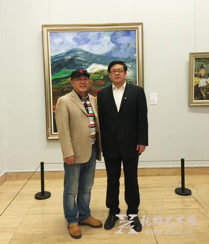 福建收藏文化协会会长原华伍与中国美术家协会党组副书记徐里合影