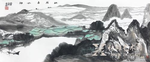 李肇瑜 《江岸春风起 》 80x33cm