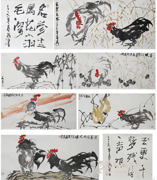 朱法鹏 雄鸡图长卷（966.5*65m）以575万元成交