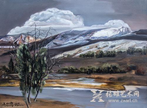 王心悟 | 《贺兰云起》 | 布面油画 | 81 x 60cm | 2016年 王心悟 | 《贺兰云起》 | 布面油画 | 81 x 60cm | 2016年
