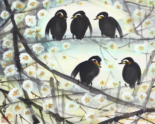 5055林风眠小鸟与梨花估价1,000,000 — 1,500,000港币