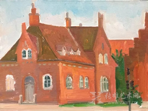 在丹麦安徒生故乡——欧登塞现场作画